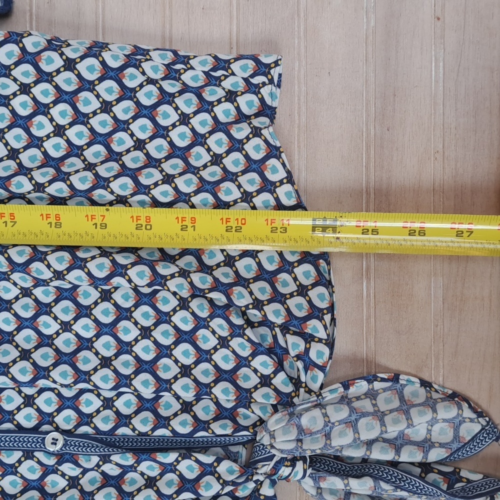 Max Studio Boho Geometric Print Tie Front Button … - image 9